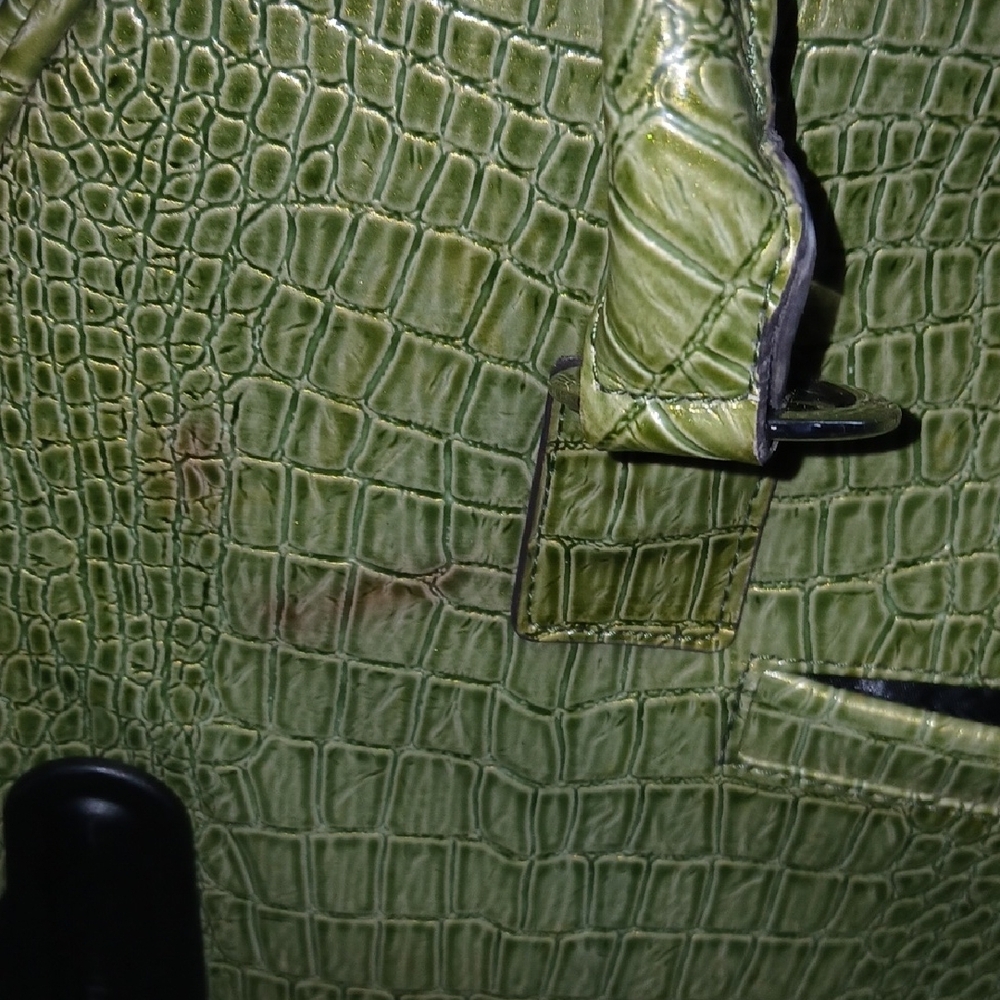 Franklin Covey Green Rolling Laptop Bag with Wheels Alligator Print - Picture 12 of 13